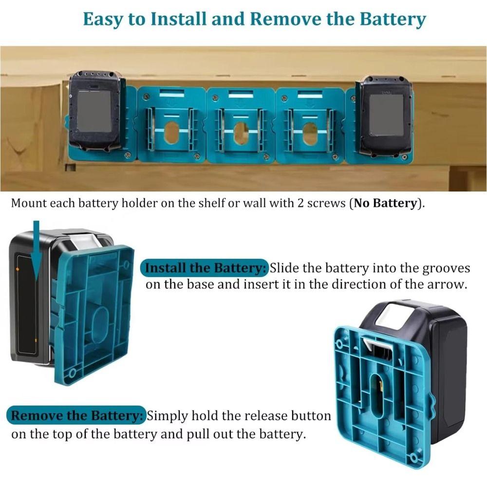 1/5Pcs Stand Wall Mount Battery Holder Toolbox Tool Bracket Battery Storage Rack Li-ion Battery Stand for BL1830 BL1840 Shelf
