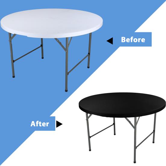 Elastic Round Table Cover Wrinkle-Resistant Fabric Universal Protection Indoor Outdoor