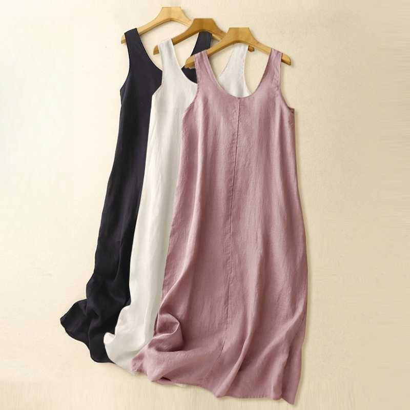 

Women s Washed Cotton Dress M розовый