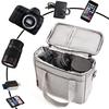 FOSOTO SLR Camera Shoulder Case for Canon EOS PowerShot Sony Nikon Coolpix and Waterproof Nylon with Rain Stylish Everyday Bag for Camera Storage Bag,