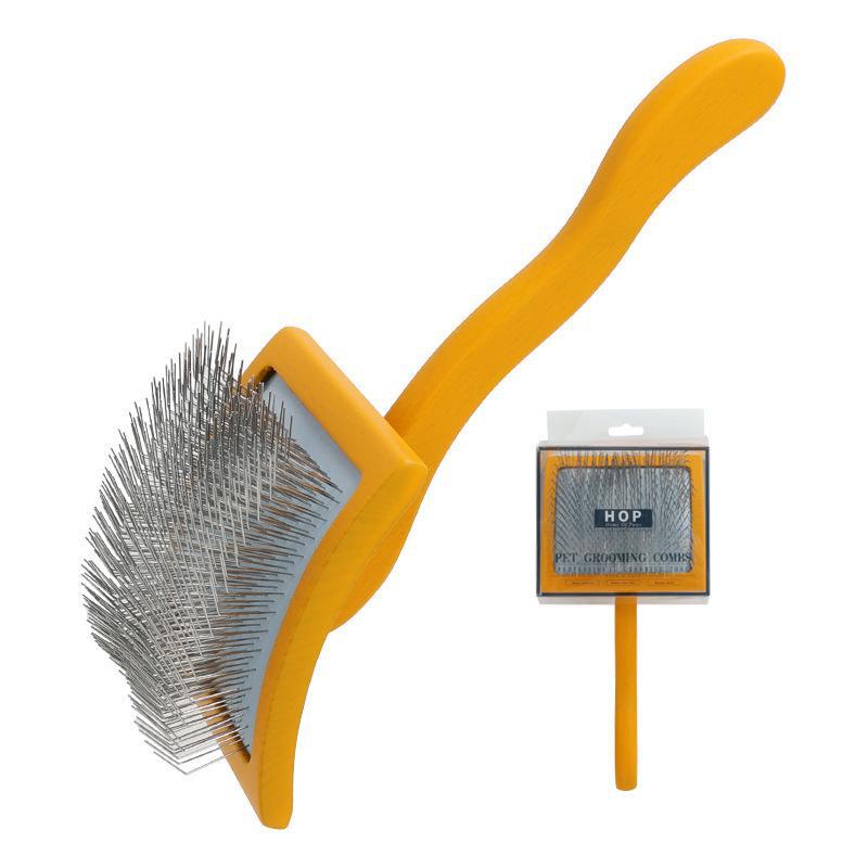 Solid Wood Pet Comb with Fluffy Needles and Detangle Knife