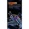 ZRGAE 5 IN 1 Retractable Car Charger 152W Fast Charging Starry Sky LED Lights USB Type-C Power Adapter For iPhone Android