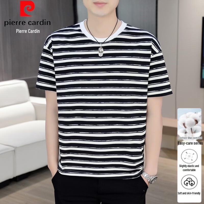 

Мужская полосатая футболка с круглым вырезом Pierre Cardin L