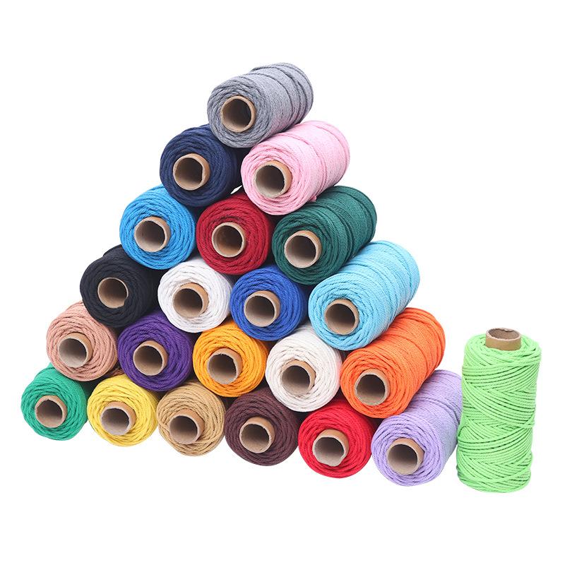 4mm Cotton Rope DIY Hand-woven Tapestry 3mm Material Rope Tag Rope Binding Rope Round Rope Rope 2mm*100m белый