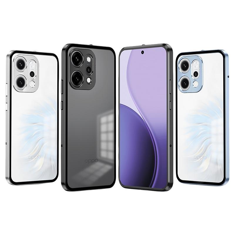 Applicable To OPPO RENO11 Elastic Buckle Mobile Phone Case 11PRO Metal Frame Half Pack PC Backplane Anti-drop Protective Cover