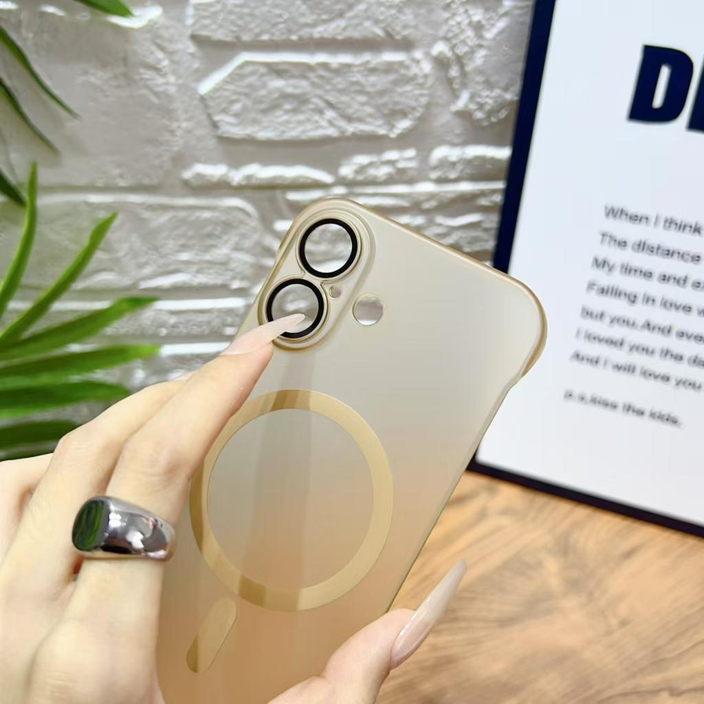 Suitable for Apple 16 Borderless Magnetic Phone Case, Ice Fog Ultra-thin Iphone15ProMax Matte 14 Protective Case