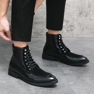 Winter Men Boots PU Black Brown Sole with Lace Up Business Chelsea European Station Gentleman Boots Size 38-47 Men Boots