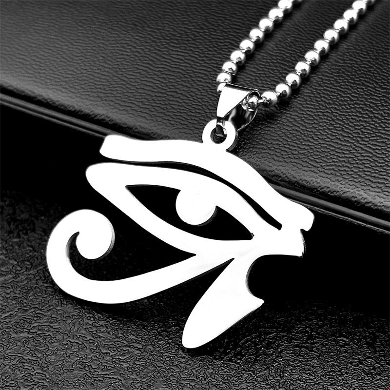 Stainless Steel Egyptian Eyes Car Pendant for Women Men Statement Mythology Eye of Ra Horus Symbol Car Bag Pendant Jewelry
