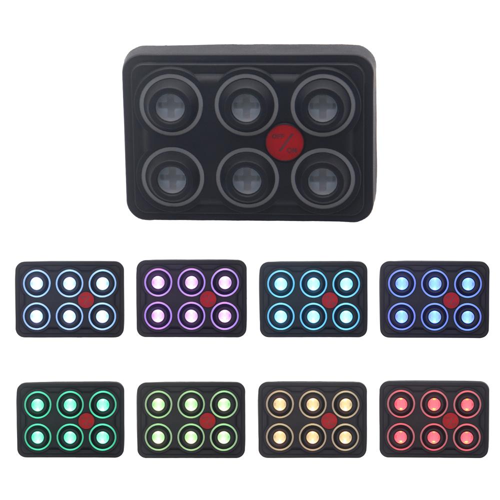 8-Color Adjustable Backlight 6 Gang Switch Panel Circuit Control Relay System Box Touch Control Panel for Boat Jeep UTV Caravan