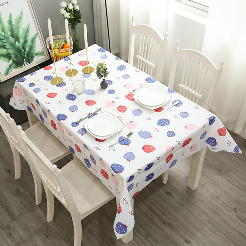 Simple And Advanced Sense Waterproof, Oil-Proof, Leave-In And Dirt-Resistant Home Picnic Student Modern Grid Peva Tablecloth