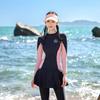 Set Costume da Bagno Sportivo da Donna 2025 a Quattro Pezzi con Maniche Lunghe Protezione Solare