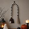 Halloween Wooden Bead Pendant Witch Hanging Ornament for Party Decorations