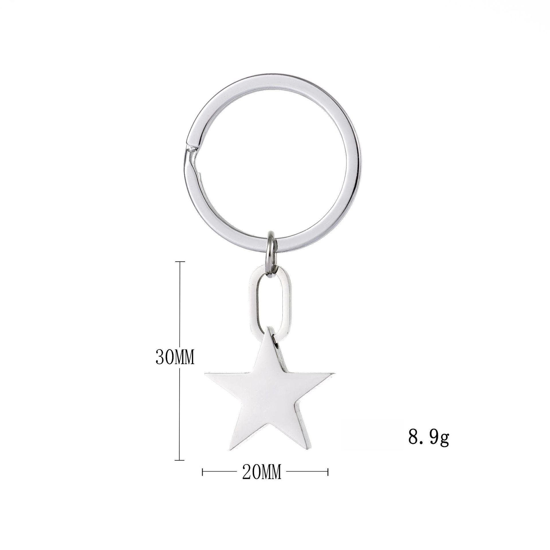 Пятиконечная звезда Нержавеющая сталь Брелок Гладкий 3D-дизайн Модный Подвеска для сумки Практичный Невыцветающий Брелок