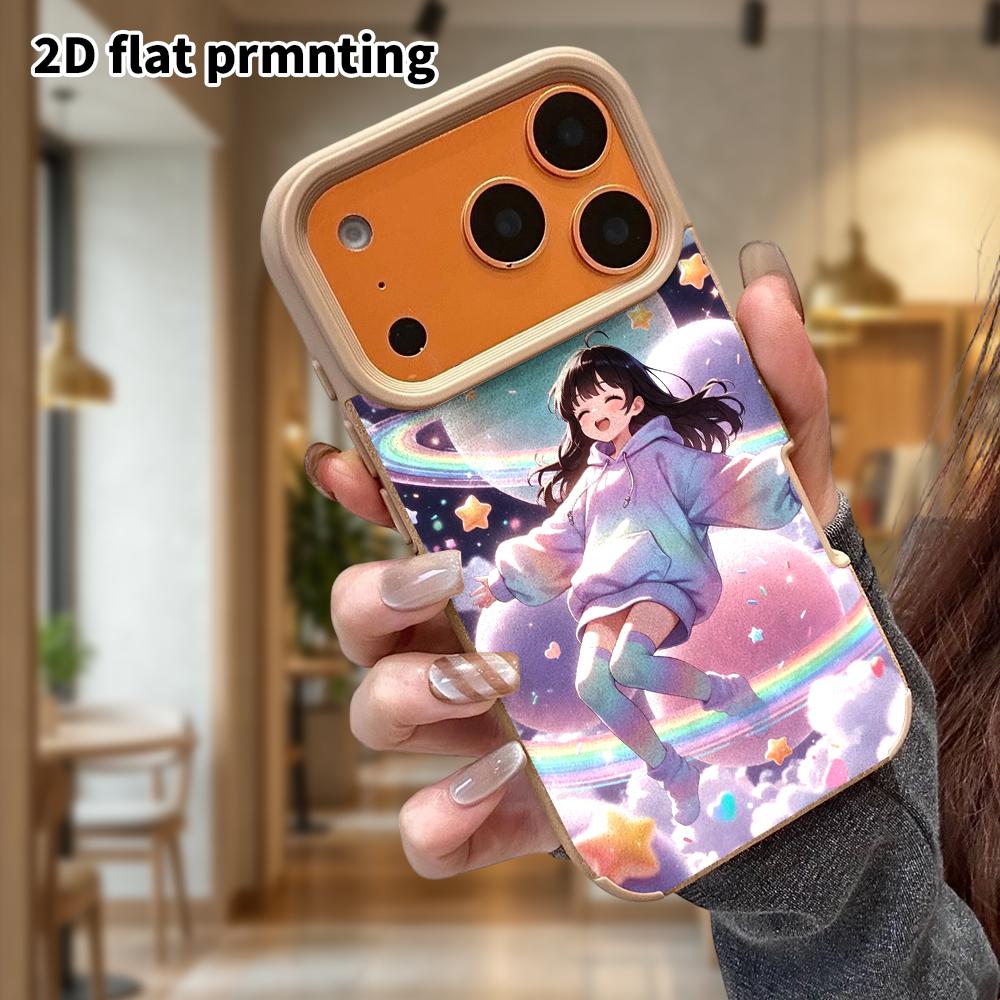 Phone Case: Lambskin 2D Flat Samsung Galaxy A34 A35 M05 M06 S20 S22 S21 FE Plus 5G Protective Case, Space Girl, Christmas and Halloween Gifts