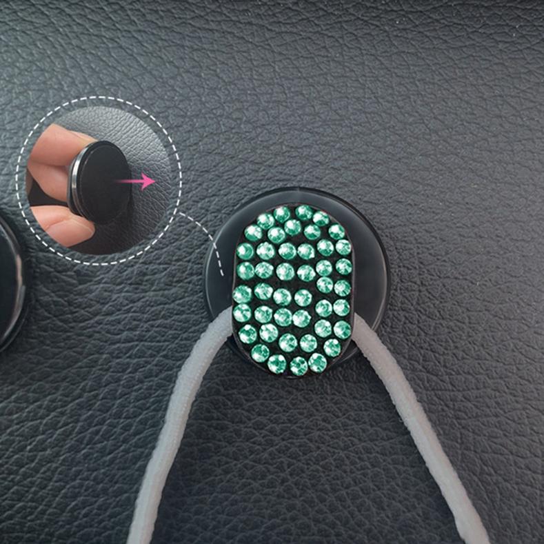 Paste Practical Diamond-encrusted Cute Car Seat Back Hook for Car Interior