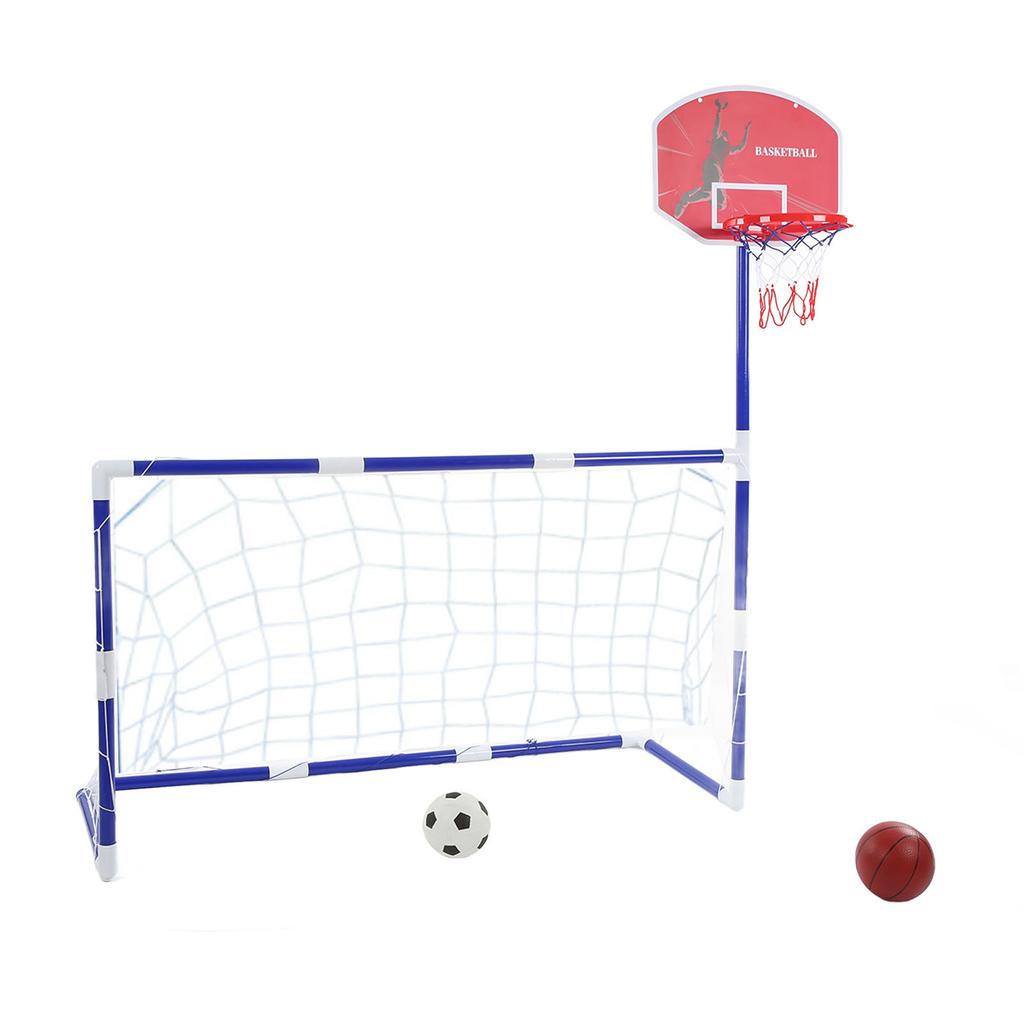 2 In 1 Sports Center Kids Basketball Football Sports Set Children Basketball Hoop Indoors Outdoors