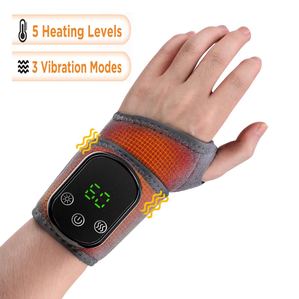 Electric Heating Wrist Guard 5 Levels Hot Compress Massage Rechargeable Wristband Hand Foot Protector