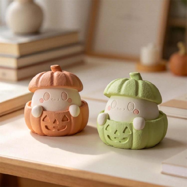 Ghostly Pumpkin Silicone Molds Halloween Candle Silicone Molds For Making Candle Soap Festival Decoration Resin Casting