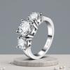 Heißer Verkauf 925 Sterling Silber Farbe 3 CZ Stein Prong Einstellung Band Ringe für Männer Frauen Hochzeit Engagement Schmuck