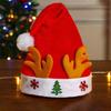 Yousheng Christmas Hat Children Red Velvet Santa Hat with Cartoon Antler Pattern Decoration Festive Holiday Party Supplies