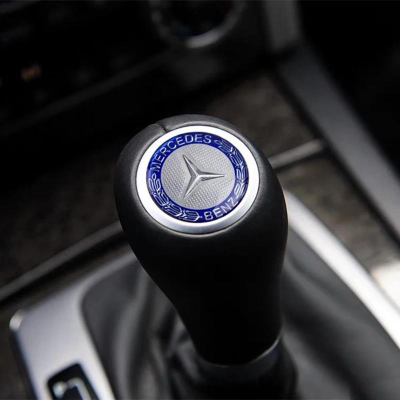 KNMG7 Car Gear Shifter Head Knob Badge Sticker Metal Decal Decoration For Mercedes Benz AMG W204 W205 W203 W211 W212 W213 W210 W169
