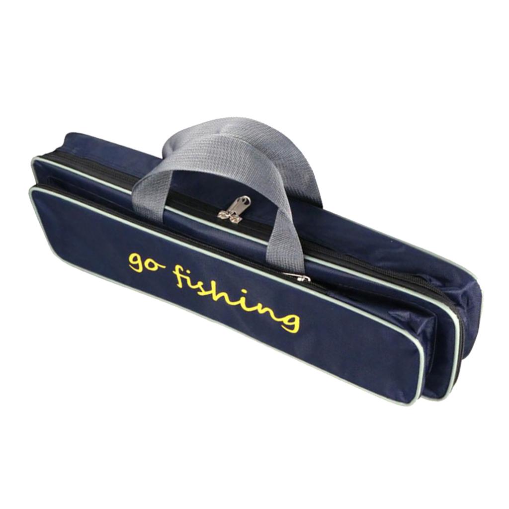 

Дорожный чехол-сумка для удилища, катушки и приманок, пылезащитный, с двойной молнией, 50 см, водонепроницаемая сумка для переноски для аксессуаров для рыбалки на открытом воздухе синий