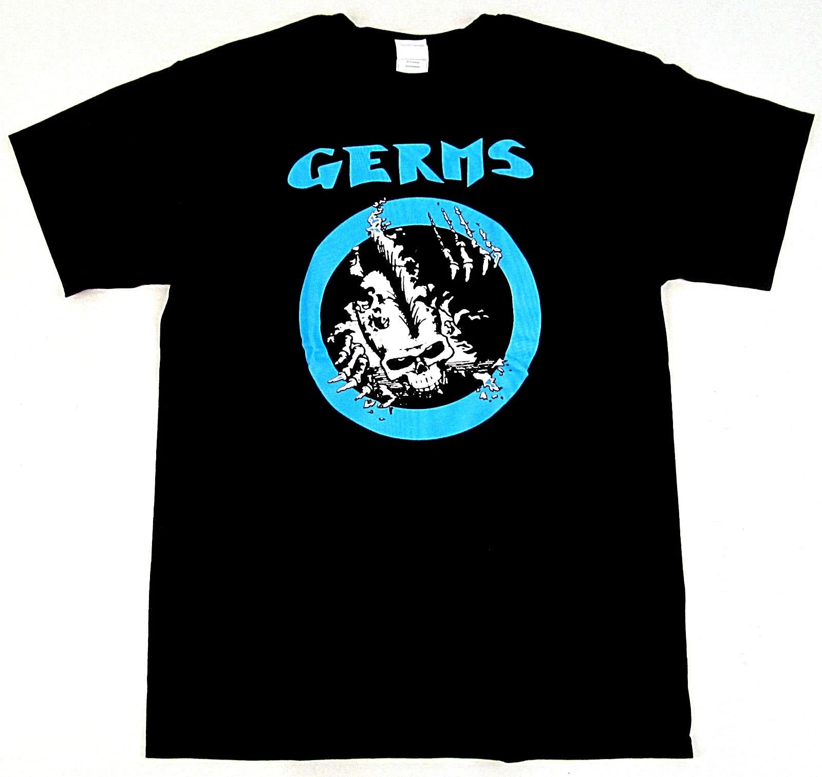 The GERMS T-shirt Punk Rock Skeleton Tee Adult Men s Black New M