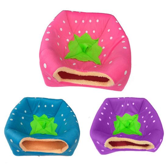 Strawberry Dog Puppy Cats Indoor Foldable Soft Warm Bed Pet House Kennel Tent