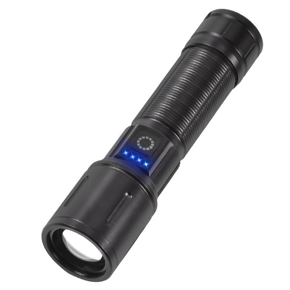 Strong Light Telescopic Zoom High-Power Flashlight Aluminum Alloy Multifunctional Outdoor Long-distance White Laser Flashlight