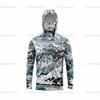 Men's Sunscreen Upf50 + Long-sleeved Camouflage Fishing Wear Anti-UV Mask Hooded