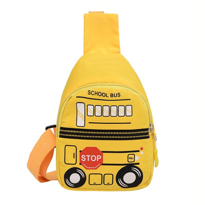 Adorable Kids Car Print Chest Bag Fashionable Summer Nylon Sling Bag