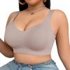 Women S Soft Support Wireless Push Up Bra Seamless Thin Cup Plus Size