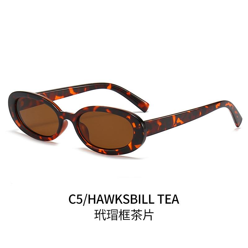 Small Frame Oval Hip-hop Sunglasses for Women, Trendy for Street Photography, Sun Protection, and Stylish Looks