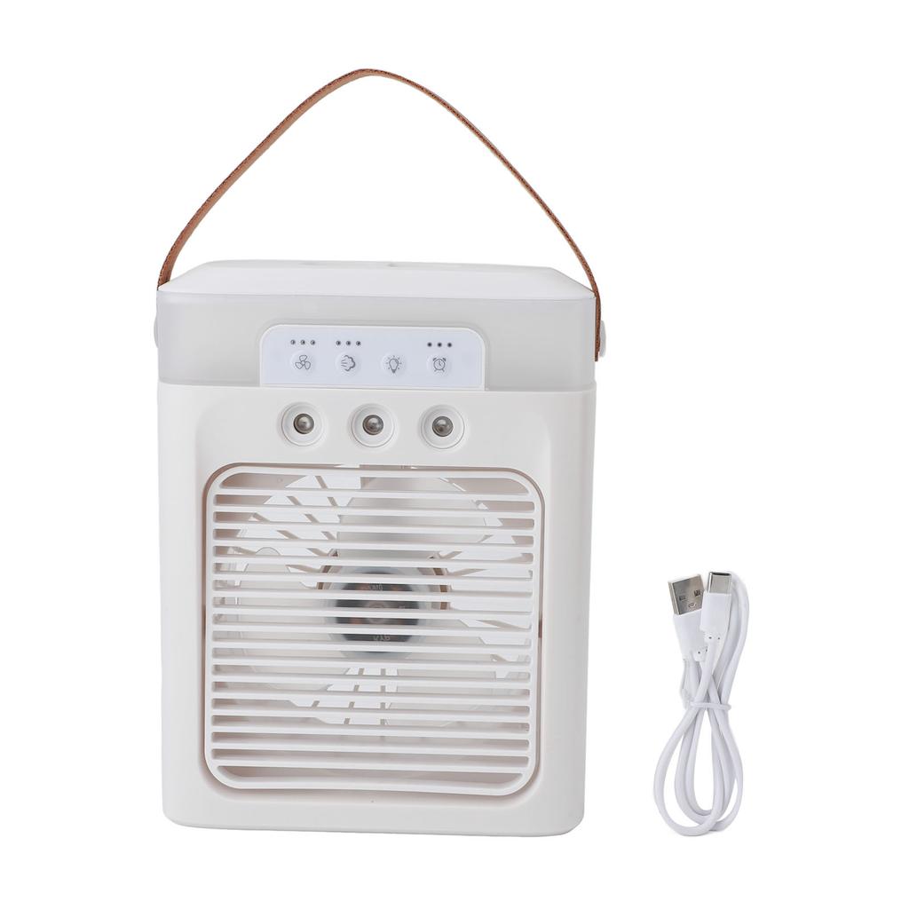 Tragbarer Vernebelungsventilator 400ml Wassertank USB Schreibtisch ätherisches Öl Aromatherapie Luftkühlventilator für Büro Schlafzimmer Weiß