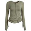 Color Discount 190804 Fashion Drawstring Long Sleeve Yoga Wear Casual Slim Fit and Quick-Drying Running Sports Workout Clothes for Women