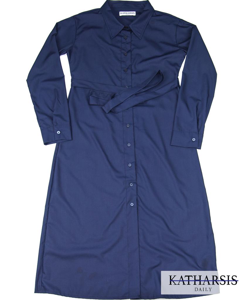 KATHARSIS Daily Line-Similar Shirt Dress (Navy)