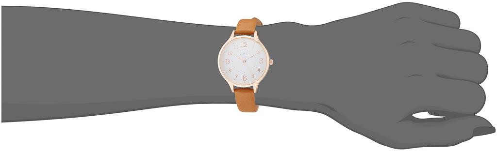 Fieldwork ASS156-4 Women's Analog Watch with Crown, Thin Leather Strap, Brown