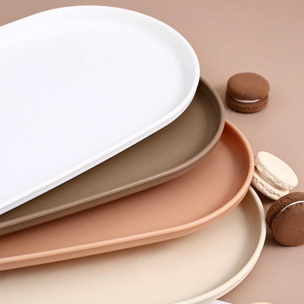 Desserttablett Stapelbares Ovales Serviertablett für Speisen Spucknapf Knochenteller Snackteller Wiederverwendbarer Speiseteller für Küche Hochzeitsparty
