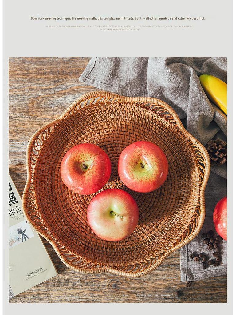 Mehrzweck Bambus Webkorb zur Aufbewahrung, für Obst, Brot, Brötchen, Snacks und für Picknicks