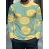 This Long-sleeved Top Features a Lemon Slice On a Light Blue Background, Offering a Fresh and Lively Look