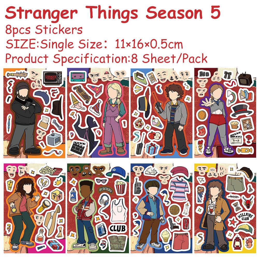 

8 Sheets Season 5 Face Swap Decorative Stickers for DIY: Suitcase, Skateboard, Computer 8ZD361