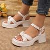 Fashion Fashion Platform Sandals Women Ankle Buckle Thick Sole Rome Sandals Brand Woman Shoes Summer Open Toe Cross Band Sandalias Mujer