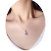 Two Tier Round and Baguette Mixed Cut Cubic Zirconia Halo Square Pendant Luxury Women Clavicle Necklace