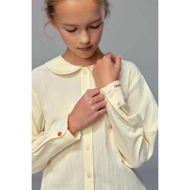 ELLE KIDS Girls' French Style Doll Collar Long-Sleeve Shirt