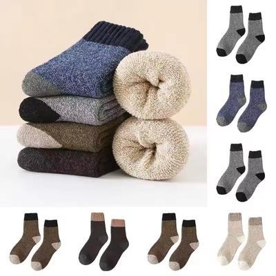 Wool Socks Men Thick Winter Cashmere Vintage Harajuku Style Long Warm Sock Comfortable Male Husband Gift