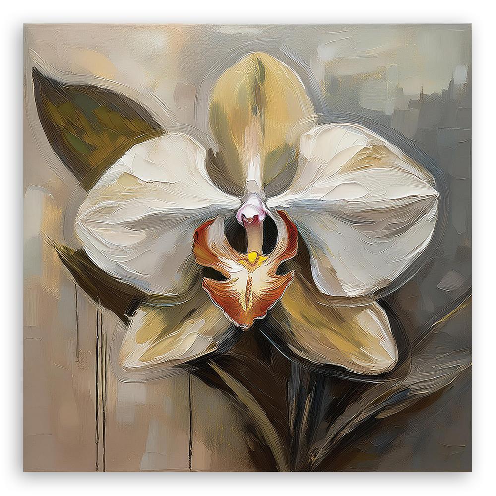 Leinwandbild, Gemalte weiße Blume