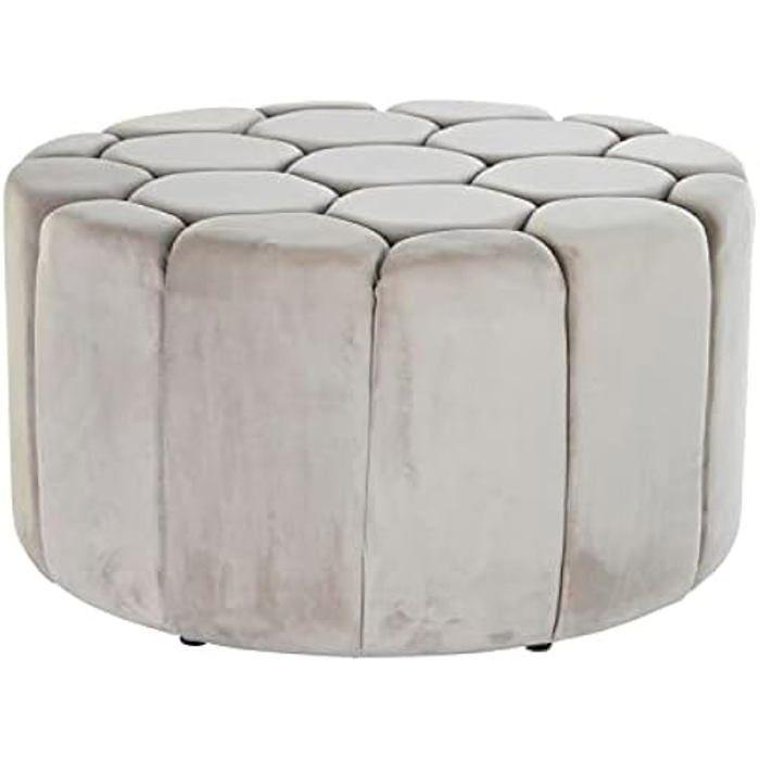 Repose-Pieds - DKD Home Decor - Standard - Beige - Polyester - Bois MDF