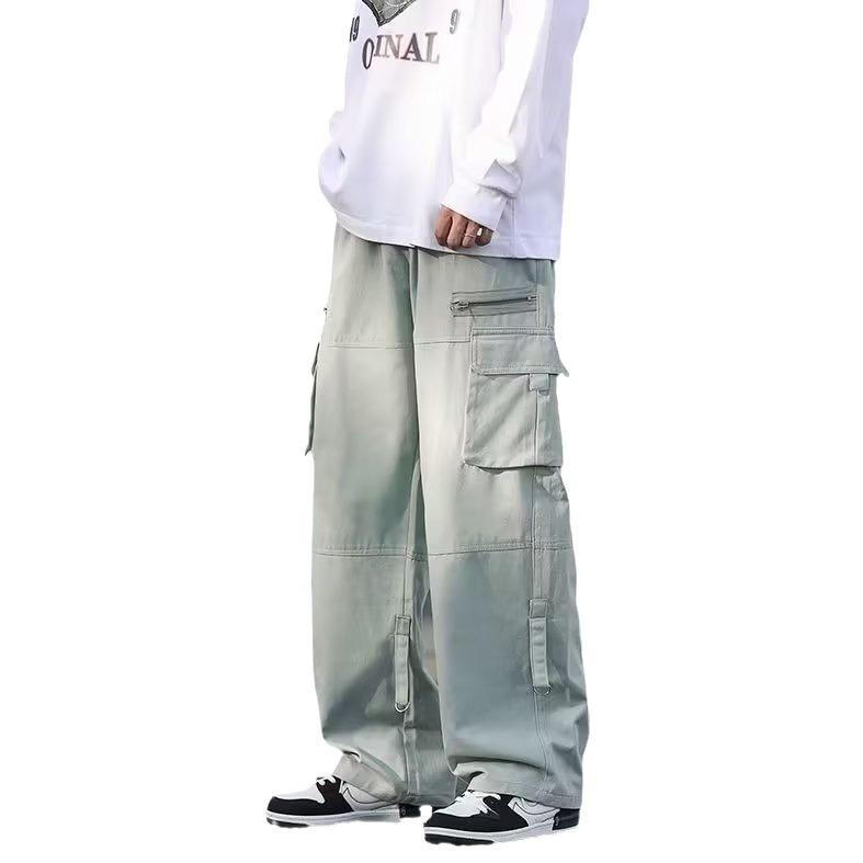 Overalls Men's Spring and Autumn New High Street Ins Trendy Brand Multi-pocket Loose Casual Pants Fashion Ruffian Handsome Straight Trousers