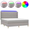 VidaXL Slat Bed Base with Mattress and LED, Upholstered Bed, Double Bed, Adult Bed for Interior Bedroom, 3139125