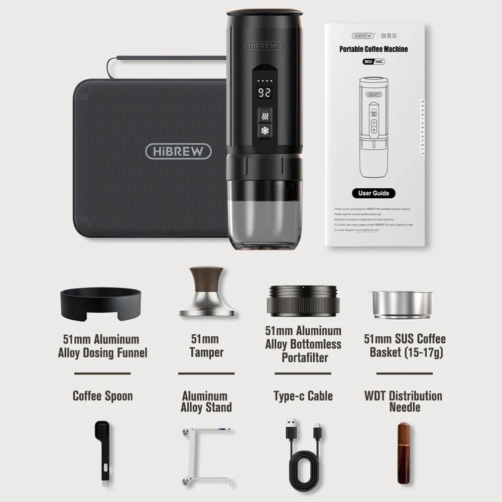 Portable Espresso Machine HIBREW H4C With Removable Battery Programmable Green
